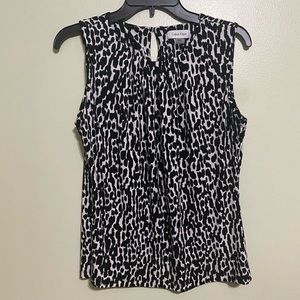 Calvin Klein Medium Pleat Neck Sleeveless Top